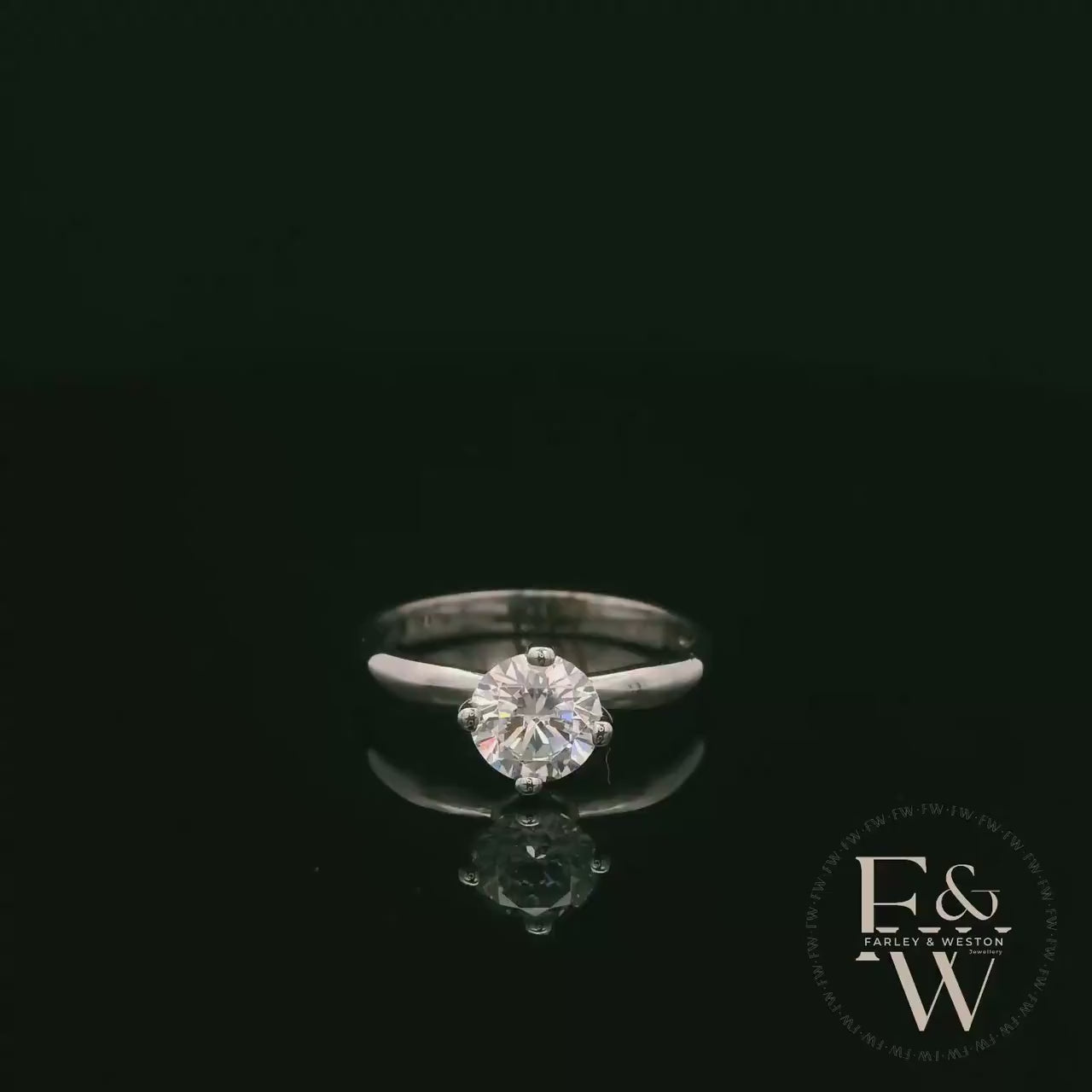 Solitaire Moissanite & 9ct White Gold Engagement Ring
