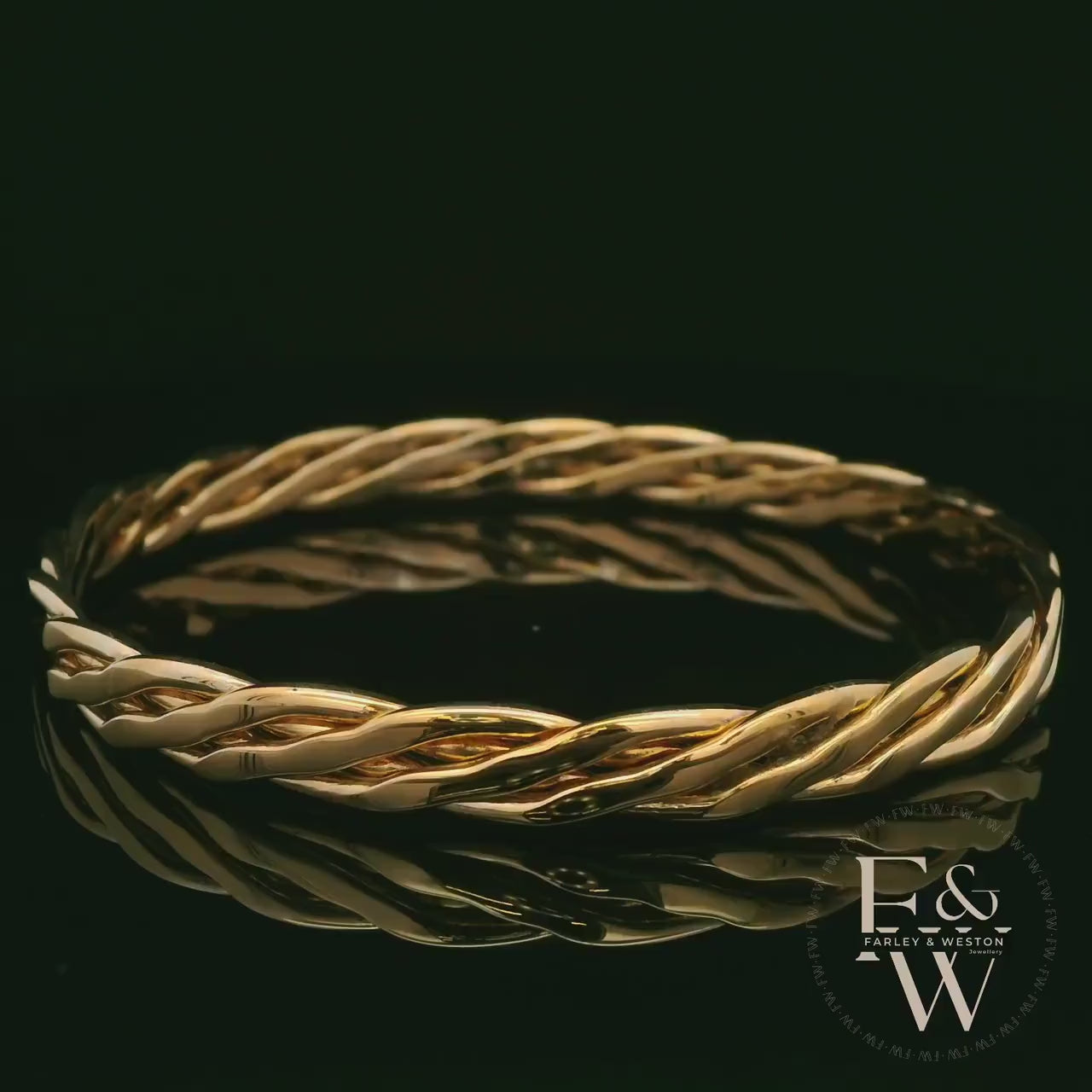 Slave Bangle Heavyweight Handmade 9ct Gold Twist 30g UK Hallmarked